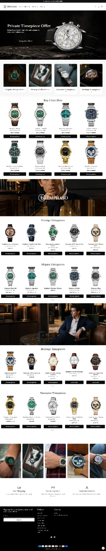 Emphaso — Timepieces ecommerce store designed by TheClickVerse