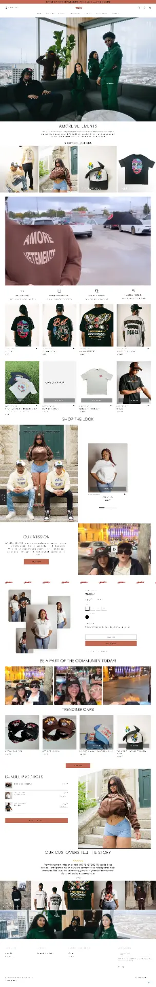 Amore Vêtements — Streetwear ecommerce store designed by TheClickVerse
