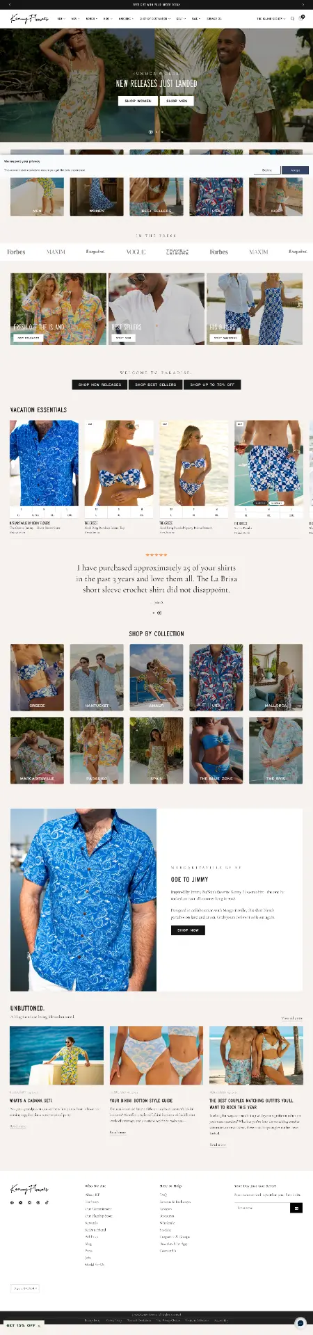Kenny Flowers — Resort & Swimwear ecommerce store designed by TheClickVerse