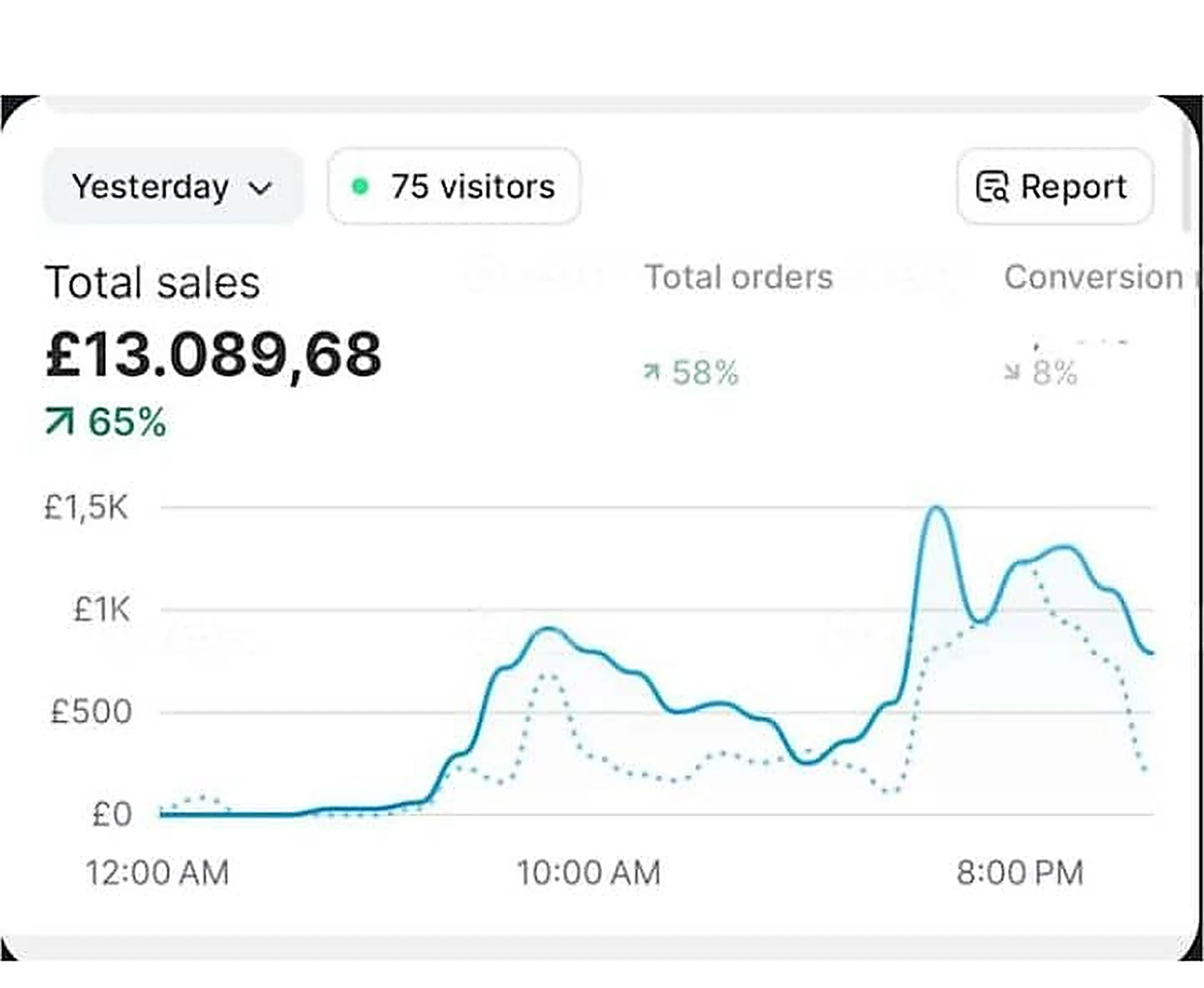 £13,089 in Shopify sales in one day
