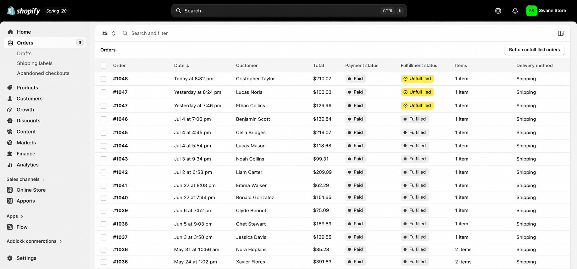 Consistent Shopify order flow